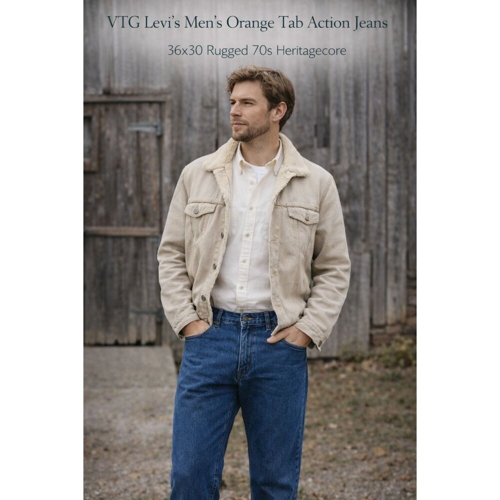 VTG 70s Levi’s Men’s Orange Tab Early Run Action Jeans 36x30 Rugged Heritagecore
